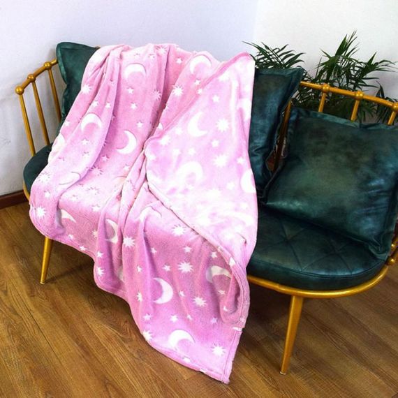 Плед, що світиться в темряві, плюшеве покривало Blanket kids Magic Star 150х100 см флісова ковдра. GA-224 Колір: рожевий | Зображення 7