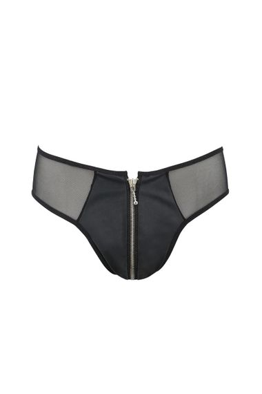 Мужские слипы на молнии Passion 042 SLIP TIMMY S/M Black, экокожа, сетка sexstyle | Зображення 2