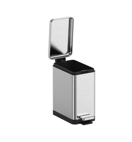 Відро для сміття Koer TC-010210-02 з плавним закриттям, прямокутне, 10 л, нержавійка (KR5597) | Зображення 3