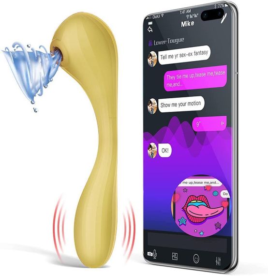 Вакуумний вагінально-кліторальний стимулятор Magic Motion Bobi Yellow, керування зі смартфона Sex Aura