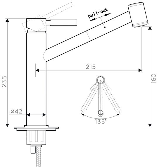 Кухонний змішувач Fabiano FKM 66P Inox 8232.403.0884 | Зображення 1