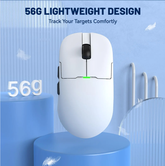 Бездротова легка магнітна миша Ajazz AJ159P PAW3395 2.4G 26000 DPI RGB Біла | Зображення 4