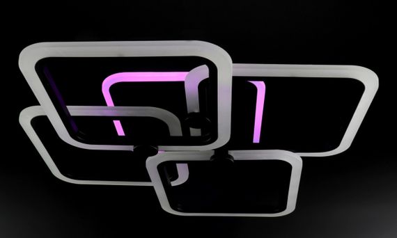 Люстра світлодіодна стельова LED світильник для квартири на стелю лед з пультом 25756 Чорний 10х56х65 см. | Зображення 6