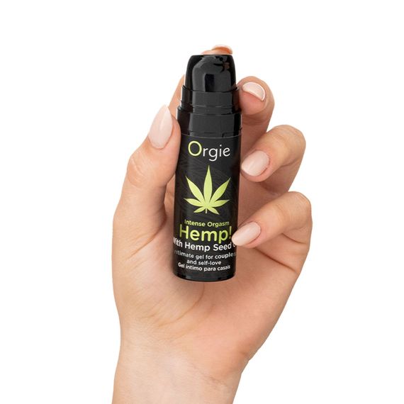Возбуждающий гель для пар Orgie Hemp! Intense Orgasm, 15 мл, тепло-холод, эффект сильной вибрации | Зображення 1