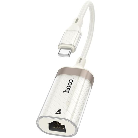 Переходник Hoco UA41B Crystal Type-C to RJ45 100 Mbs (0.15m) Apricot | Зображення 3