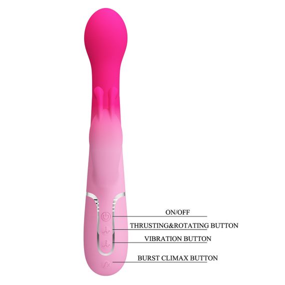 Вибратор-кролик 3 в 1 PRETTY LOVE Dejon вибро, ротация и фрикции, розовый Sex Aura | Зображення 8