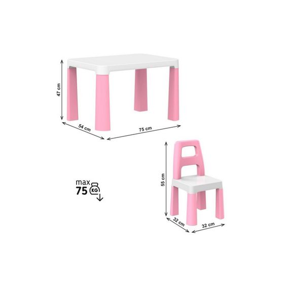 Дитячий стіл із двома стільцями 0457TXK рожевий | Зображення 1