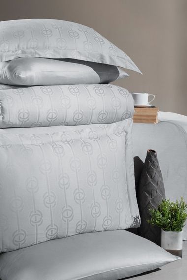 Постільна білизна First Choice Jacquard Satin 200 х 220 см Norel Grey | Зображення 1