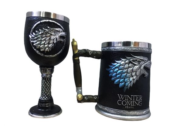 Подарунковий набір Кухоль Чашка Бокал 3D Гра Престолів Game Of Thrones Winter is Coming Stark Будинок Старків | Зображення 3