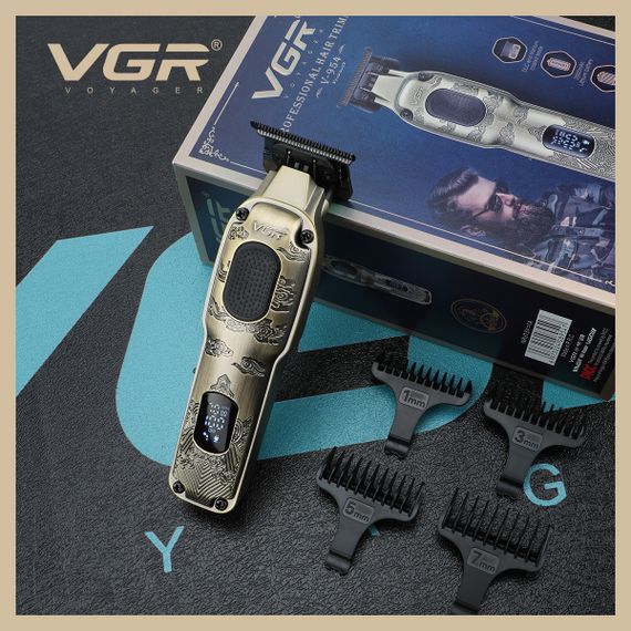 Електрична машинка для стрижки з насадками VGR, Професійна машинка для стрижки волосся голови UN-74 | Зображення 5