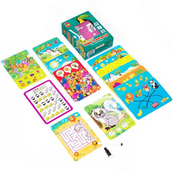 Настільна гра Пиши та витирай "Зоопарк" Vladi Toys VT5010-20 укр | Зображення 1