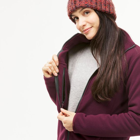 Куртка жіноча Travel 100 3 в 1 для трекінгу за температури 0° бордова - L | Зображення 6