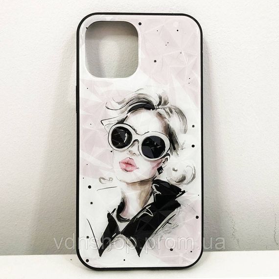 Чохол для Apple Iphone 12 Pro Max дівчина в окулярах. Колір: рожевий HZ-36 | Зображення 1