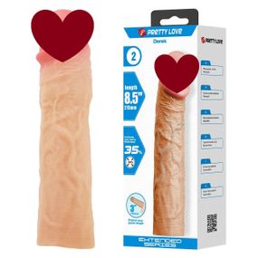 Насадка на член, що подовжує +7.6 см Pretty Love Derek реалістична, тілесна, 21.5 х 4.8 см Sex Aura