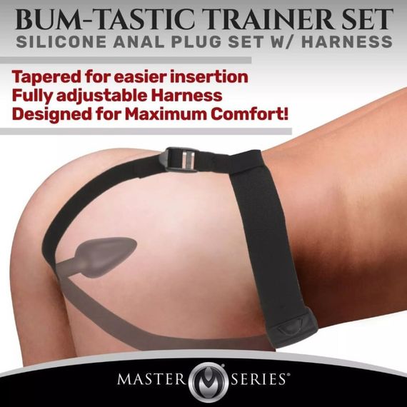 Анальний плаг з портупеєю Master Series Bum Tastic чорний Sex Aura | Зображення 2