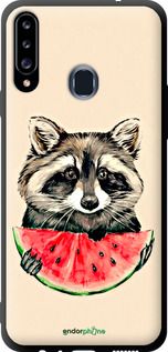 Чохол на Samsung Galaxy A20s A207F Єнотик з кавуном "4605b-1775-2448"