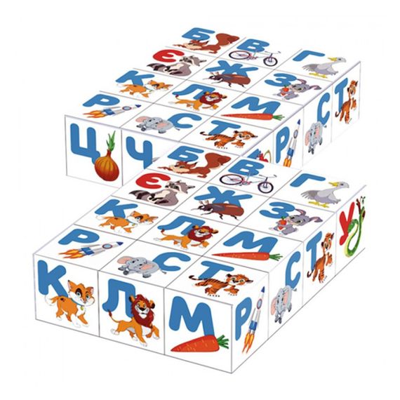 Дитячий розвиваючий набір кубиків "Абетка + Арифметика" 2728TXK 24 кубики | Зображення 1
