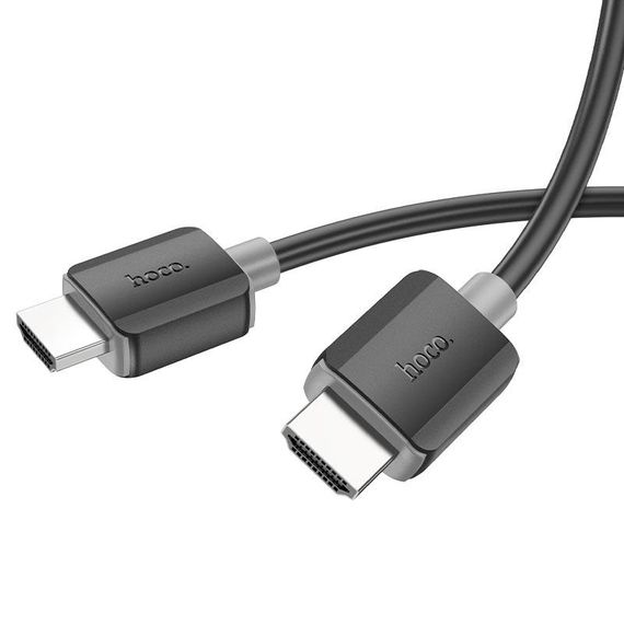 Кабель HOCO HDMI-HDMI 4Kx2K Ultra HD, 3m, v2.0, круглий Black, конектор Black | Зображення 1