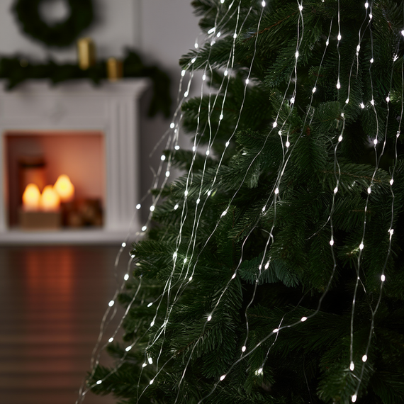 Гірлянда Кінський хвіст 3 м 20 ліній на 600 led лампочок на мідному дроті від мережі Білий 1733015W | Зображення 3