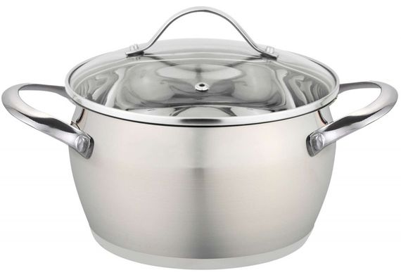 Каструля Con Brio CB-1125, 6.1 л, 24 см, з нержавіючої сталі з кришкою, для всіх типів плит