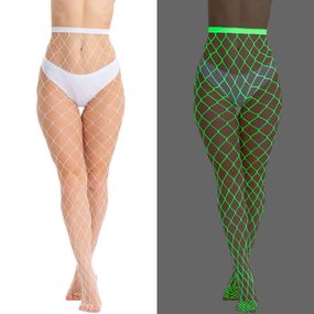 Колготки у велику сітку (світяться в темряві)  48 Білий yg135-1