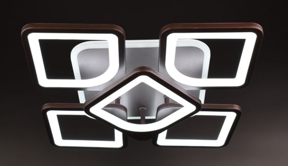 Люстра світлодіодна стельова LED світильник для квартири на стелю лед з пультом 25859 Коричневий 11х40х40 см. | Зображення 2