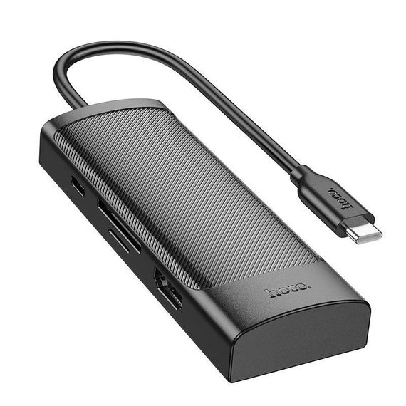 HUB адаптер HOCO HB43 PD, 100W, HDMI, SD, 2USB, Type-C, черный | Зображення 4