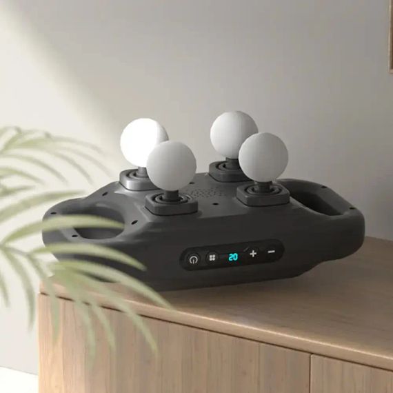 Перкуссионный массажер для тела, 4 головок, от USB, YCY -1601 / Массажер для спины / Вибромассажер | Зображення 1