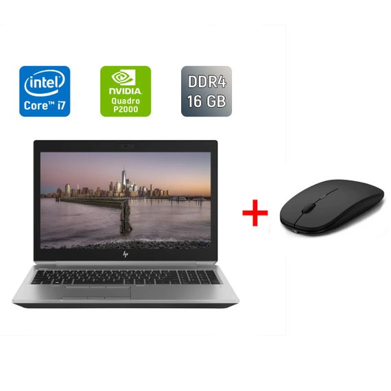 Мобильная рабочая станция Б-класс HP zBook 15 G5 / 15.6" (1920x1080) IPS / Intel Core i7-8750H (6 (12) ядер по 2.2 - 4.1 GHz) / 16 GB DDR4 / 250 GB SSD / nVidia Quadro P2000, 4 GB GDDR5, 128-bit / WebCam / Fingerprint б/у + Подарок Беспроводная мышь / USB