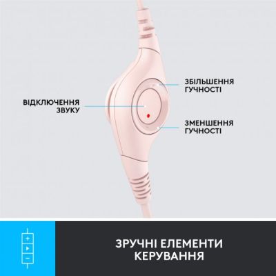 Навушники Logitech H390 USB Rose (981-001281) (981-001281) | Зображення 3