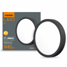 LED Світильник накладний круглий 18W 5000К 220V чорний VL-DLRS-185B Videx