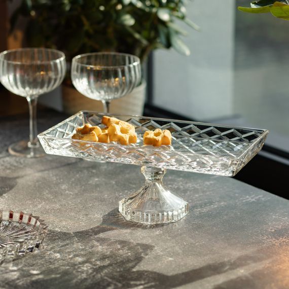 Ваза для фруктов на ножке 27.5х13.5х11 см фруктовница стеклянная подставка для фруктов | Зображення 3