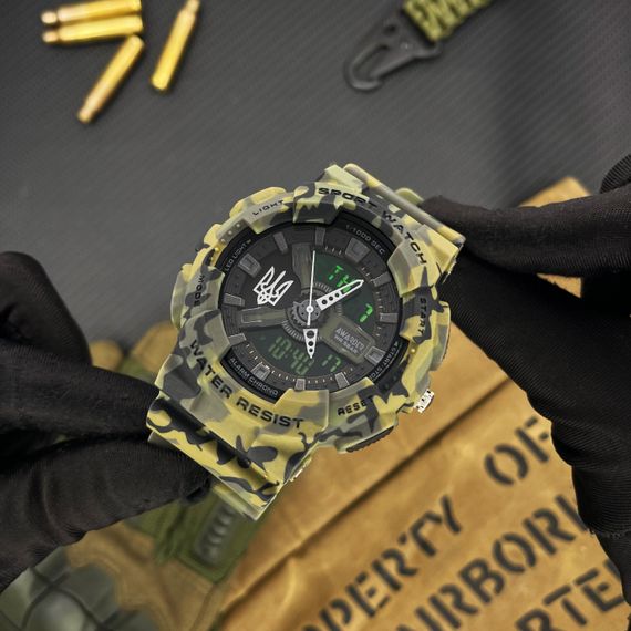 Чоловічий годинник Awarder 005 Тризуб срібло Camo Green | Зображення 4