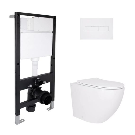 Готовое решение Qtap для ванной комнаты: подвесной унитаз Robin Ultra Quiet 520x365x365 + комплект инсталляции Standard (линейная
