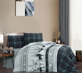 Комплект постельного белья First Choice Flanel 160×220 см Happiness Green