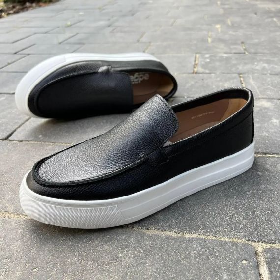 Черные кожаные мужские лоферы 44 размер | Зображення 3