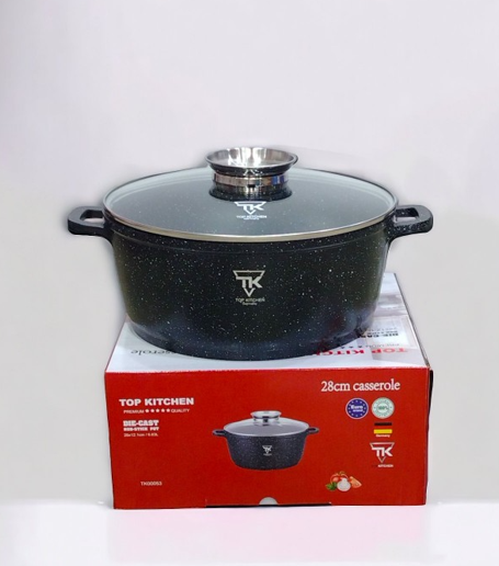 Каструля казан з мармуровим покриттям антипригарним 28х12,1см /6,63 л Top Kitchen TK00053 Черна | Зображення 2