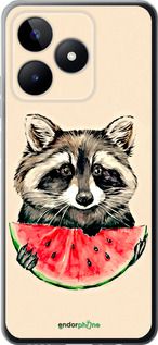 Чохол на Realme C51 Єнотик з кавуном "4605u-3467-2448"