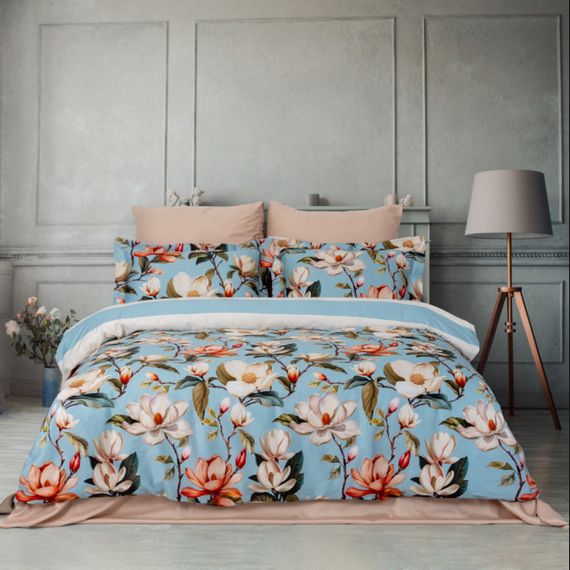 Комплект постільної білизни Prima Casa Digital Satin 200 х 220 см.  Magnolya Bej