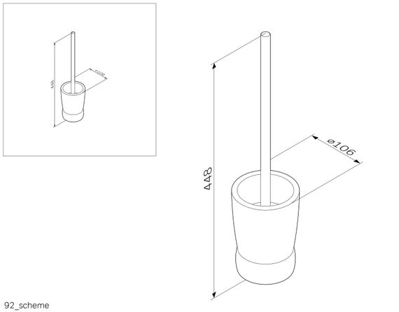 Ёршик для унитаза напольный AM.PM Sensation (A3033200) | Зображення 1