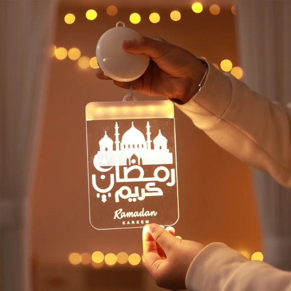 Декоративная LED лампа Ramadan, набор 2шт, на батарейках, украшение на стену или окно Рамадан