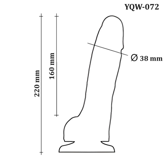 Большой фаллоимитатор с мошонкой на присоске OYO - Dildo Double Layer Silicone YQW-072 (длина 22 см, диаметр 3.8 см) Sex Aura | Зображення 5