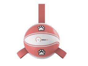 Іграшка для собак Misoko&Co Basketball Ball, 15 см, біло-рожевий