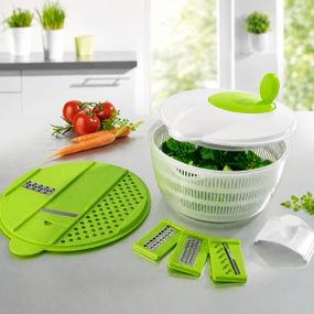 Мультирезка Gourmetmaxx 3 в 1 овощерезка с чашей и центрифугой для салата 9 предметов
