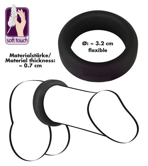 Ерекційне кільце - Black Velvets Cock Ring, 3.2 см sexstyle | Зображення 8