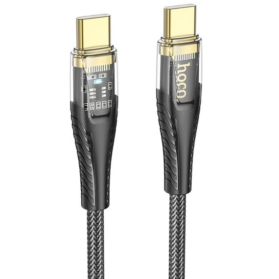 Кабель Hoco U121 з індикатором Type-C to Type-C PD 60W 1.2m black