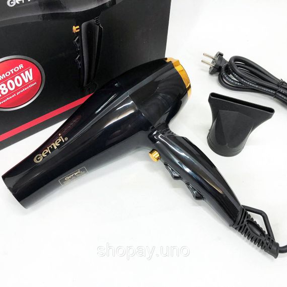 Професійний фен для укладання волосся з насадкою Gemei GM 1765 2800 Вт, Електрофен з насадками LN-13 | Зображення 7