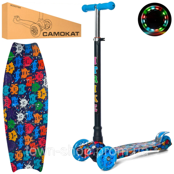 Самокат детский MAXI iTrike JR 3-055-3-WP28 с подсветкой