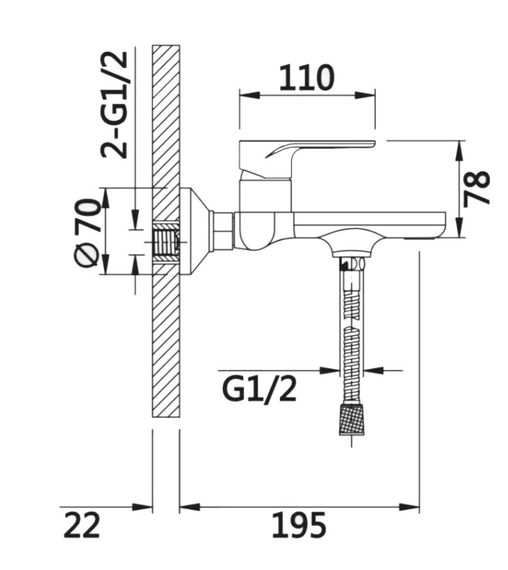 Змішувач для ванни Qtap Jay, Chrome/White (k35) з душовим гарнітуром QTJAY259CRW45553 | Зображення 1