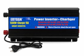 Перетворювач напруги 1500W із зарядним пристроєм 10A • Інвертор для акумулятора, дому, авто та резервного живлення